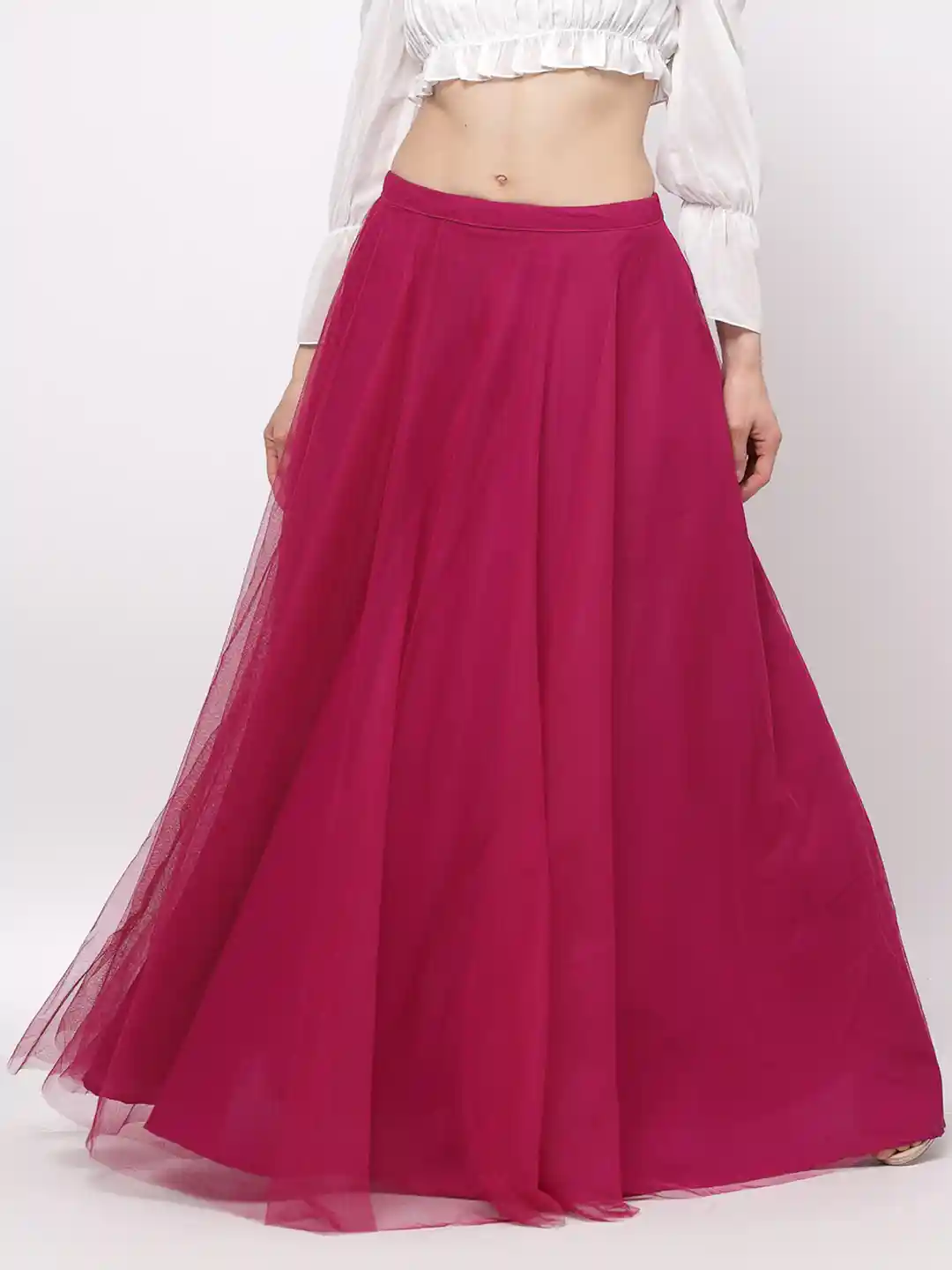 Buy Just Wow Flared Maxi Net Skirt Skirts for Women 21652112