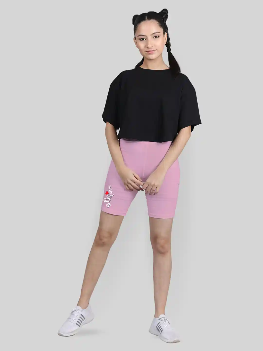 Buy DChica Girls Solid Cotton Sportswear T-shirt with Cycling