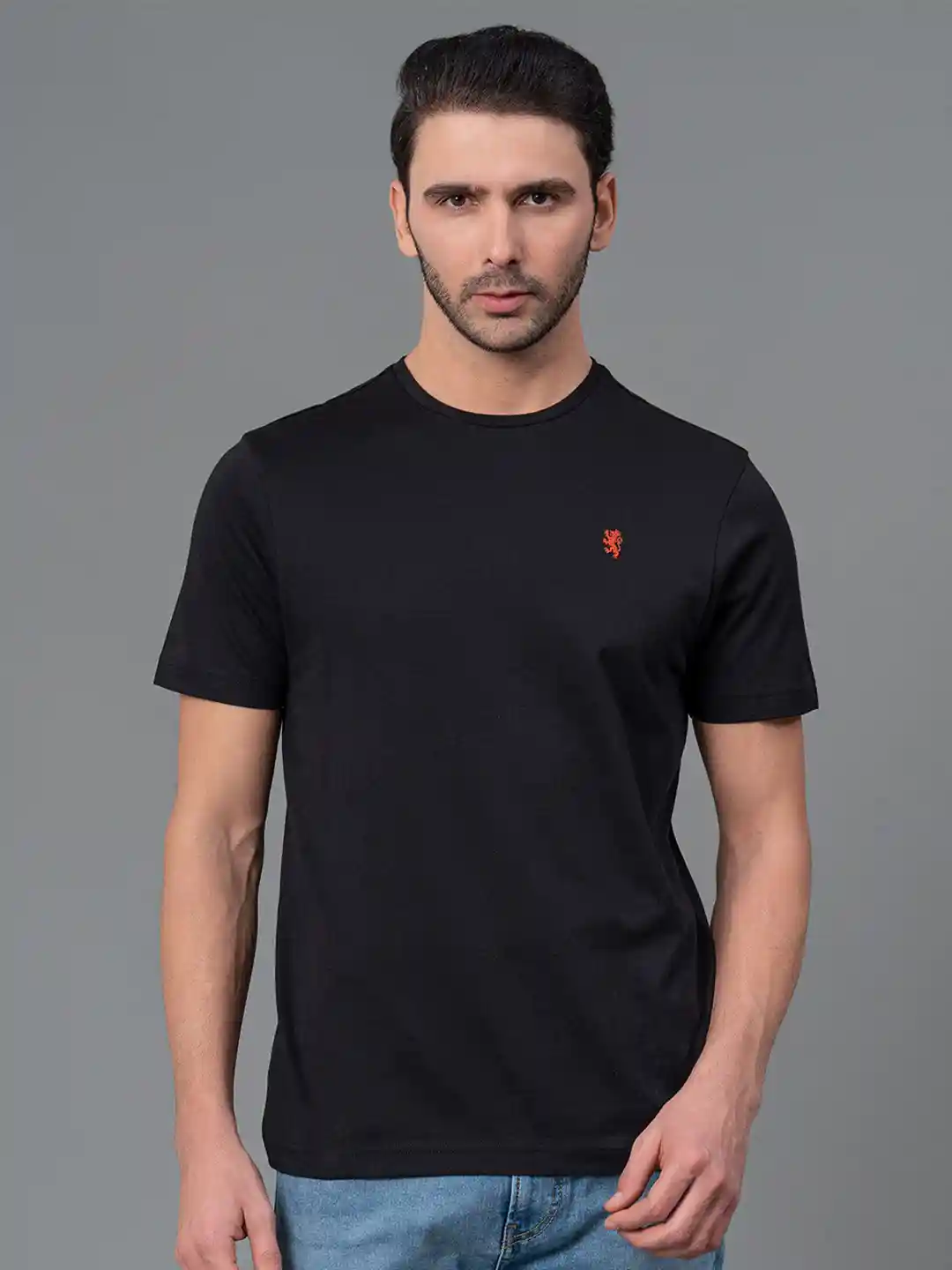 Buy Red Tape Men Solid Pure Cotton Round Neck Half Sleeve T-Shirt
