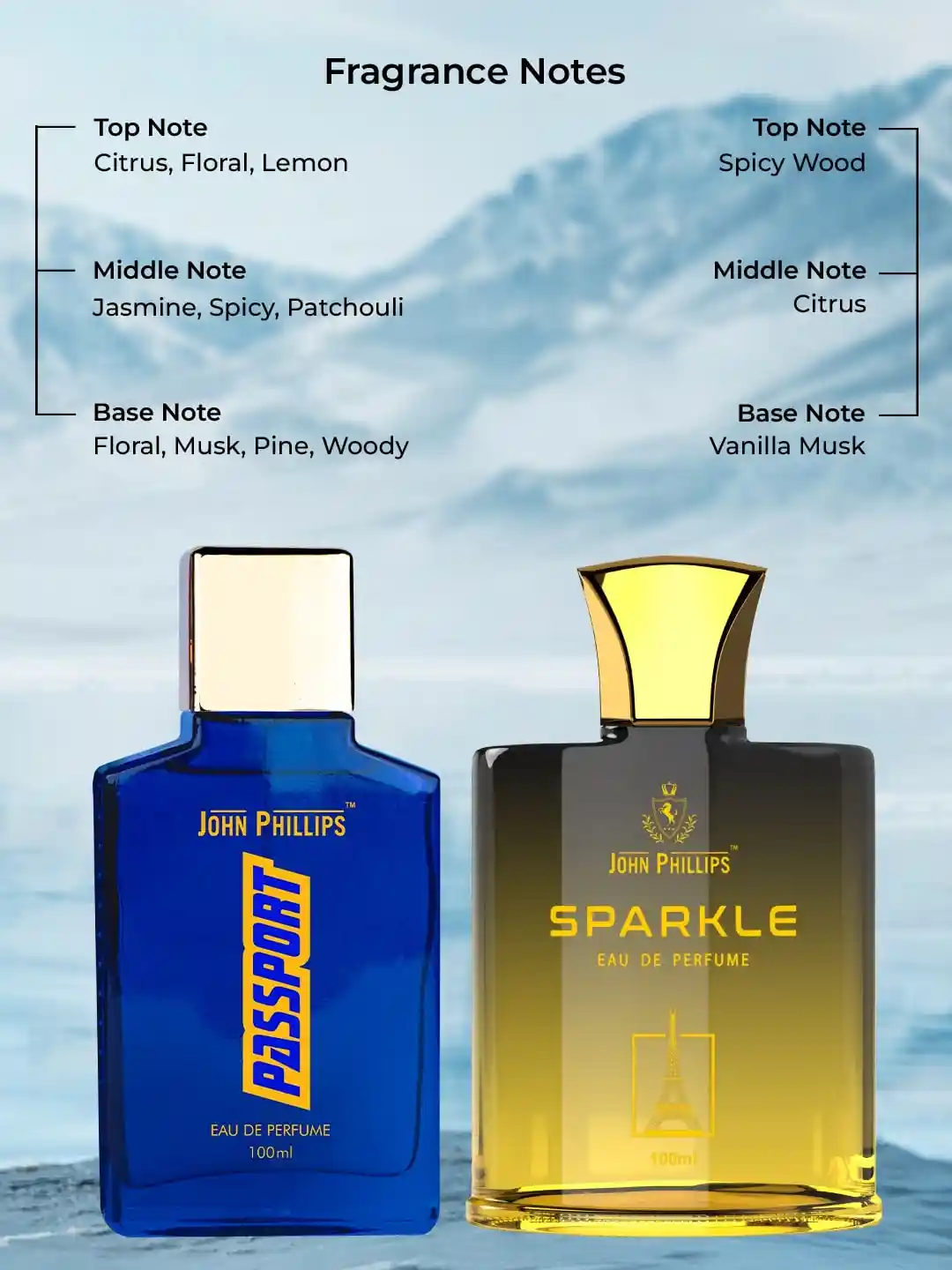 Buy JOHN PHILLIPS Set Of Men Eau De Parfum 100ml Each Passport