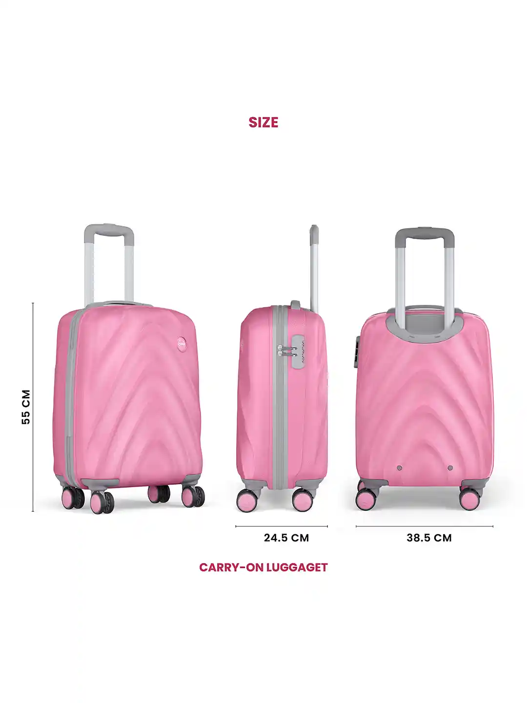 Buy Genie Textured Cabin Hard-Sided Trolley Bag- 52 L Trolley