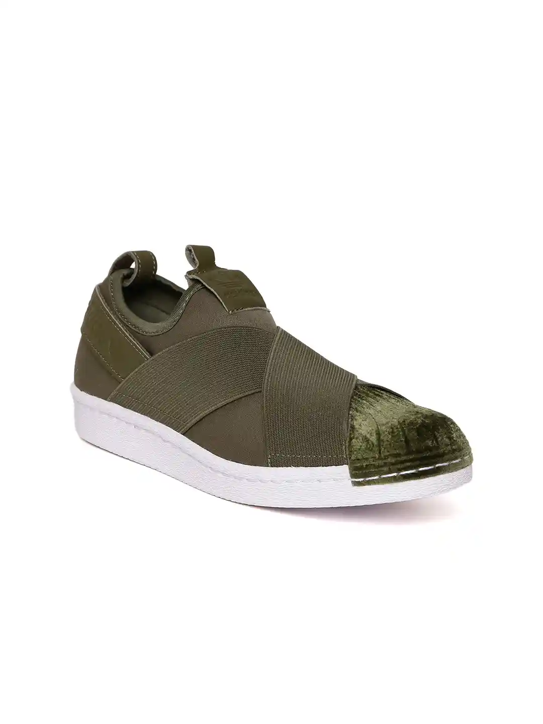Buy ADIDAS Originals Women Olive Green Superstar Slip-On Sneakers