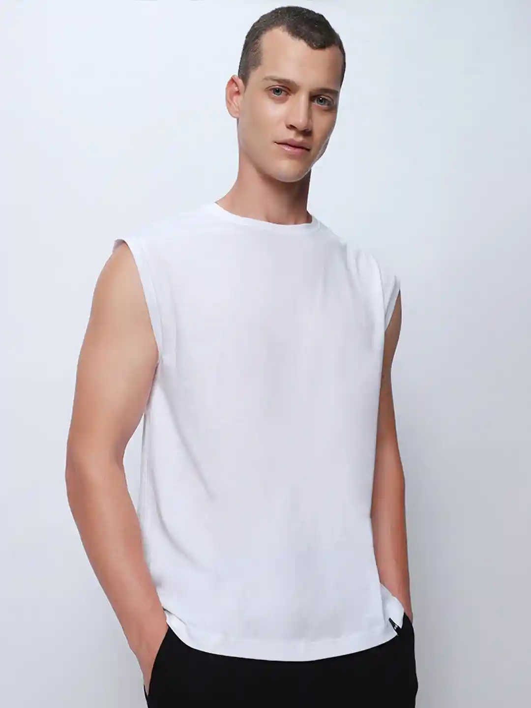 Inner Wear Men's White Sleeveless Vest Men Vest Inner Elastic