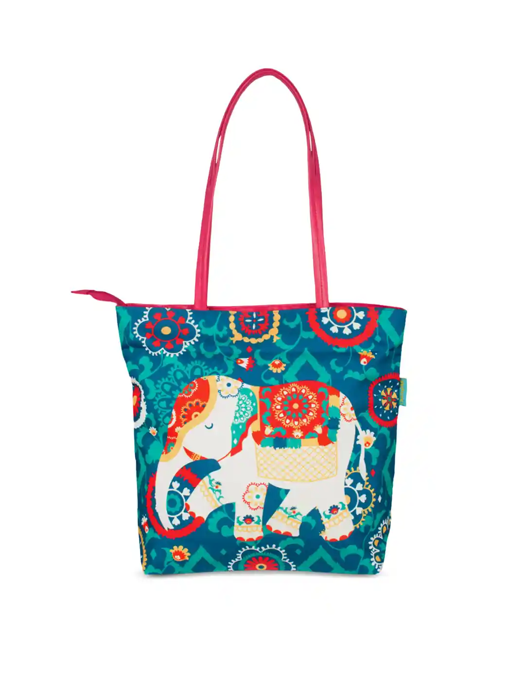 Buy TEAL BY CHUMBAK Blue Printed Tote Bag Handbags for Women
