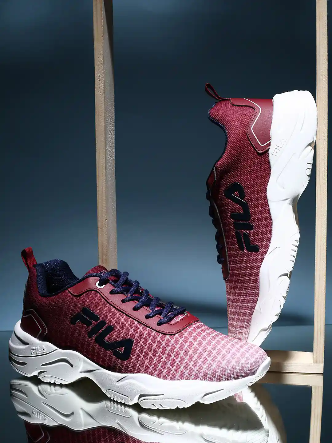 Fila Men Fila Dual Speed Running Shoes FILA Men Red Mesh Running