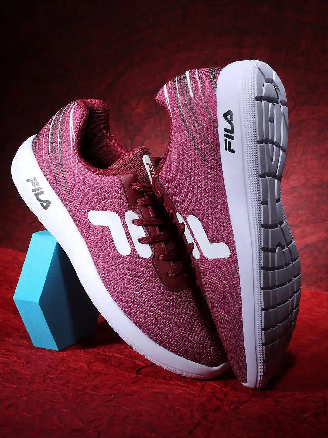 Buy FILA Men STEVE Mesh Lace-Up Running Shoes Sports Shoes for