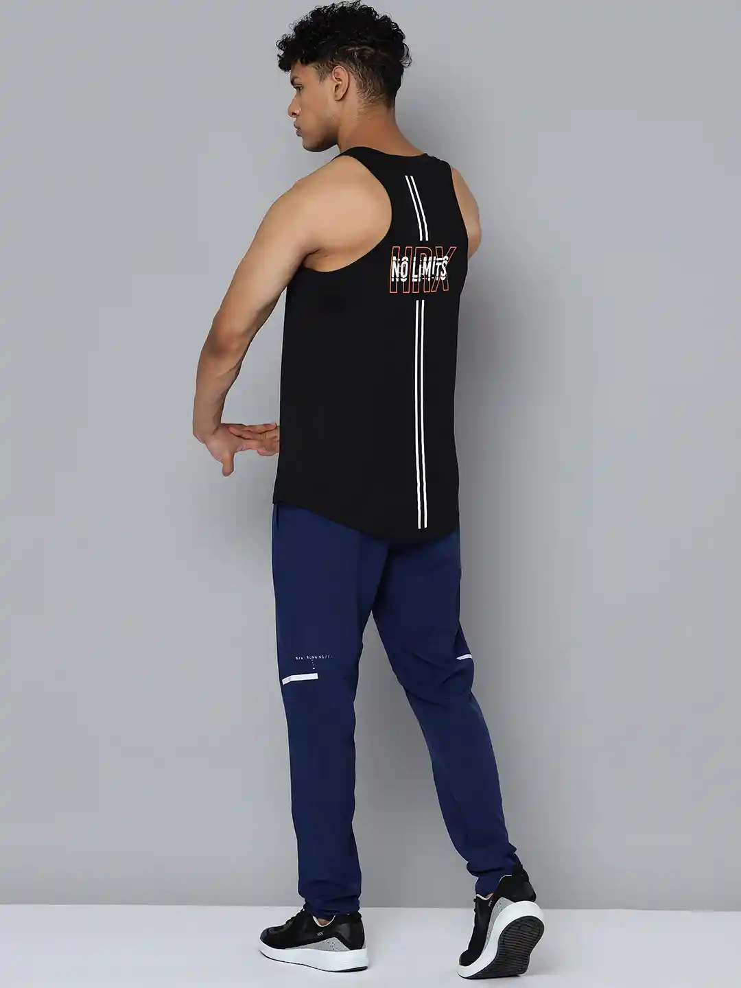 HRX by Hrithik Roshan Rapid-Dry Brand Logo Printed Back Sleeveless Training  T-shirt