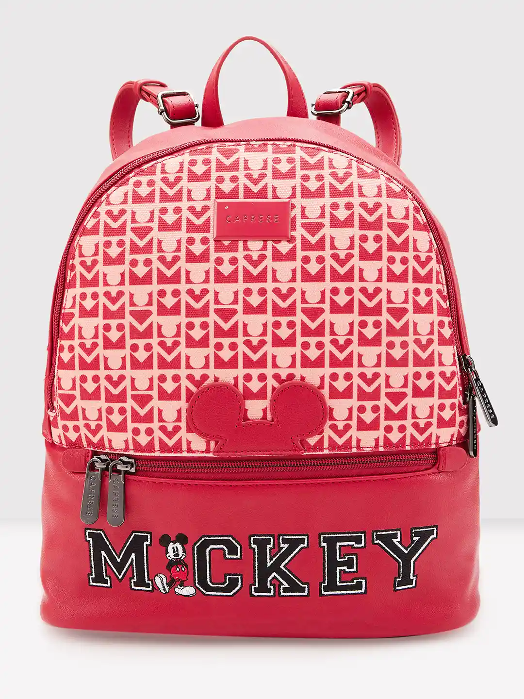 Caprese Disney inspired olive red graphic printed Mickey Mouse collection  Medium Backpack