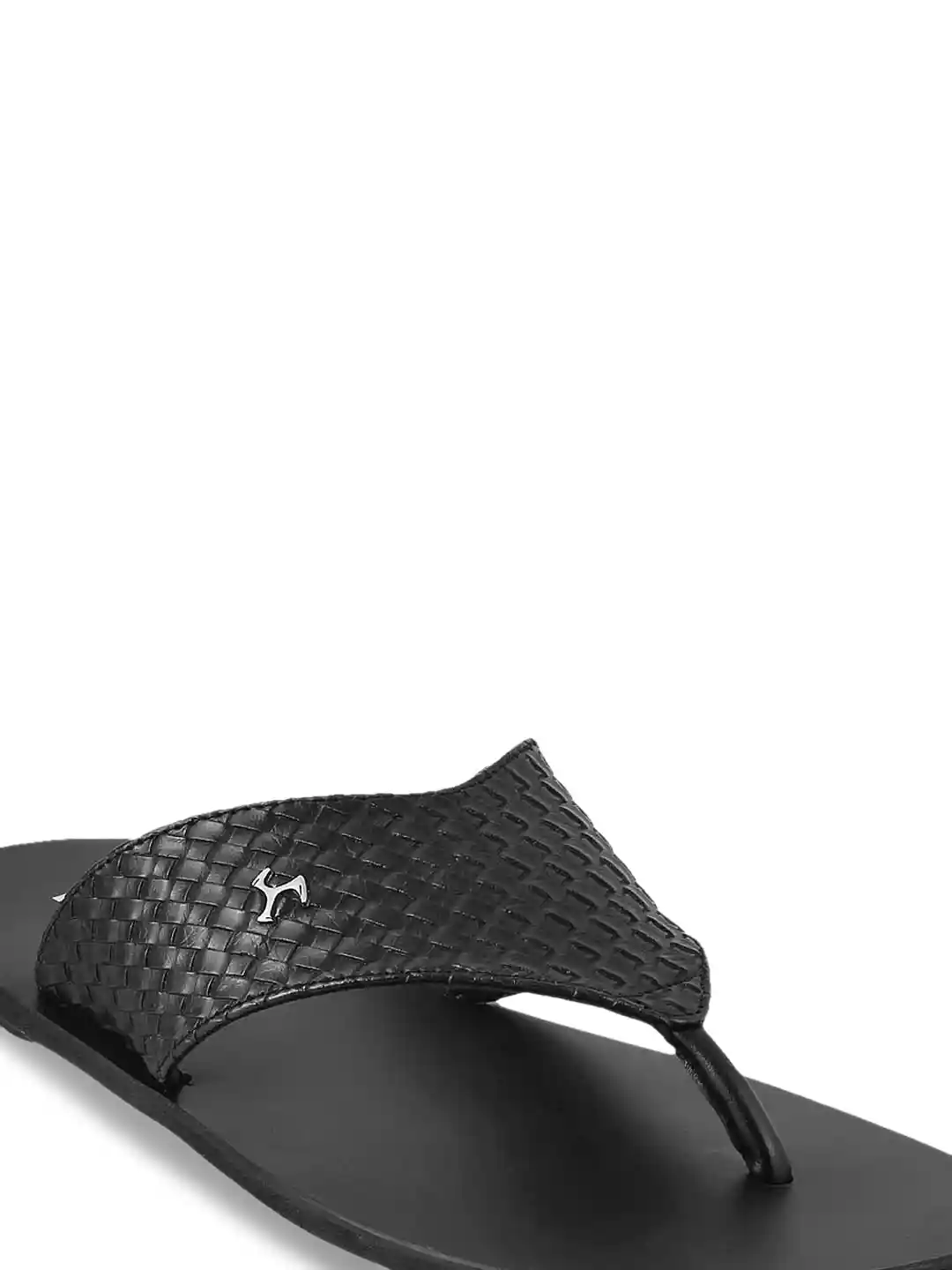 Buy Mochi Men Black Textured Sandals Sandals for Men 2179053