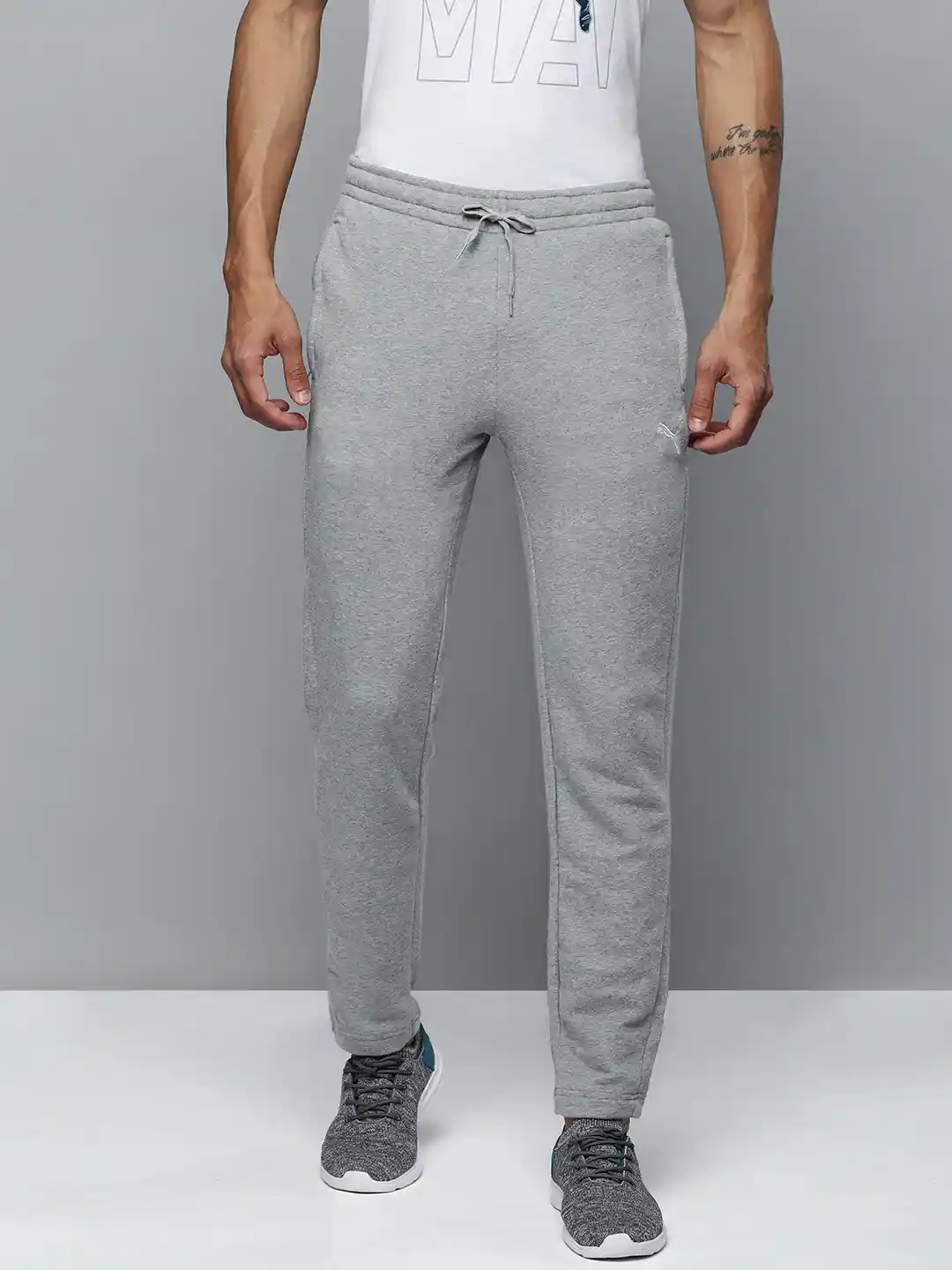 Grey Sweatpants Puma Skinny Fit Joggers Puma Mens Grey Puma