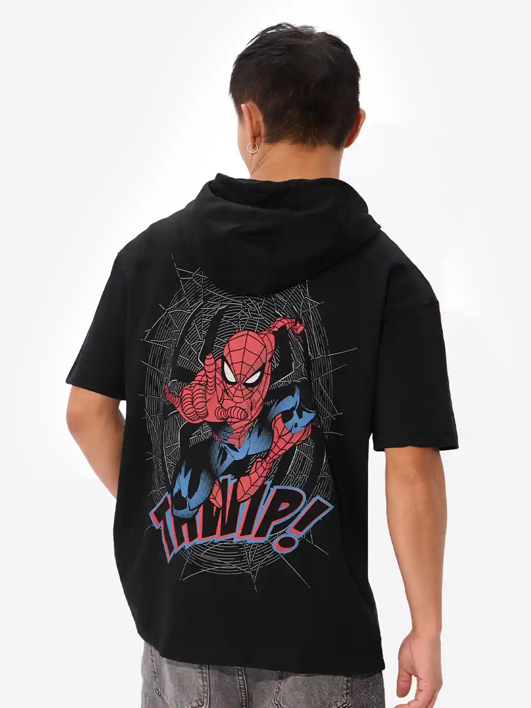 Buy The Souled Store Men Spider-Man Printed Hooded Oversize Pure