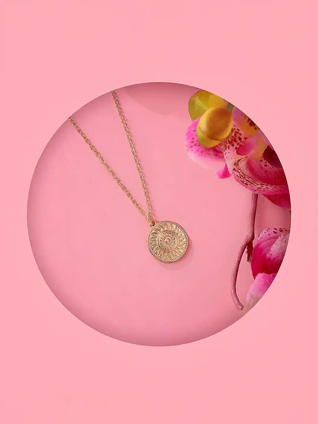 Buy Accessorize London Women Gold-Toned Filigree Coin Pendant