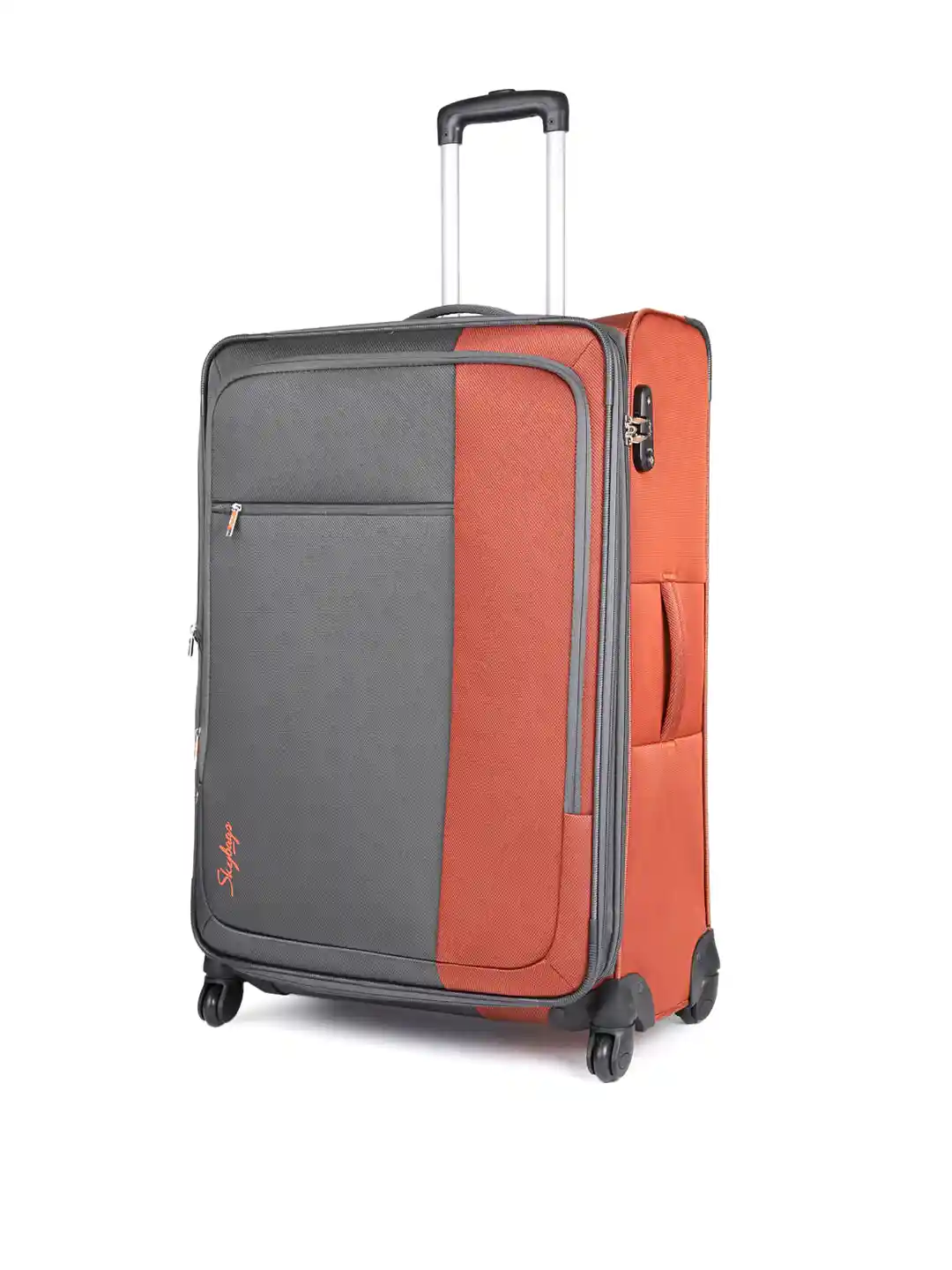 Buy Skybags Unisex Grey Orange Colourblocked Cube 4W EXP STROLLY