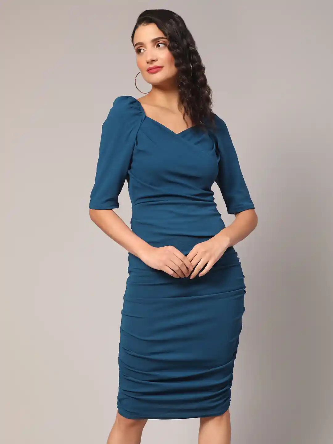 Buy Ekta Textiles Cotton Puff Sleeves Sheath Dress Dresses for