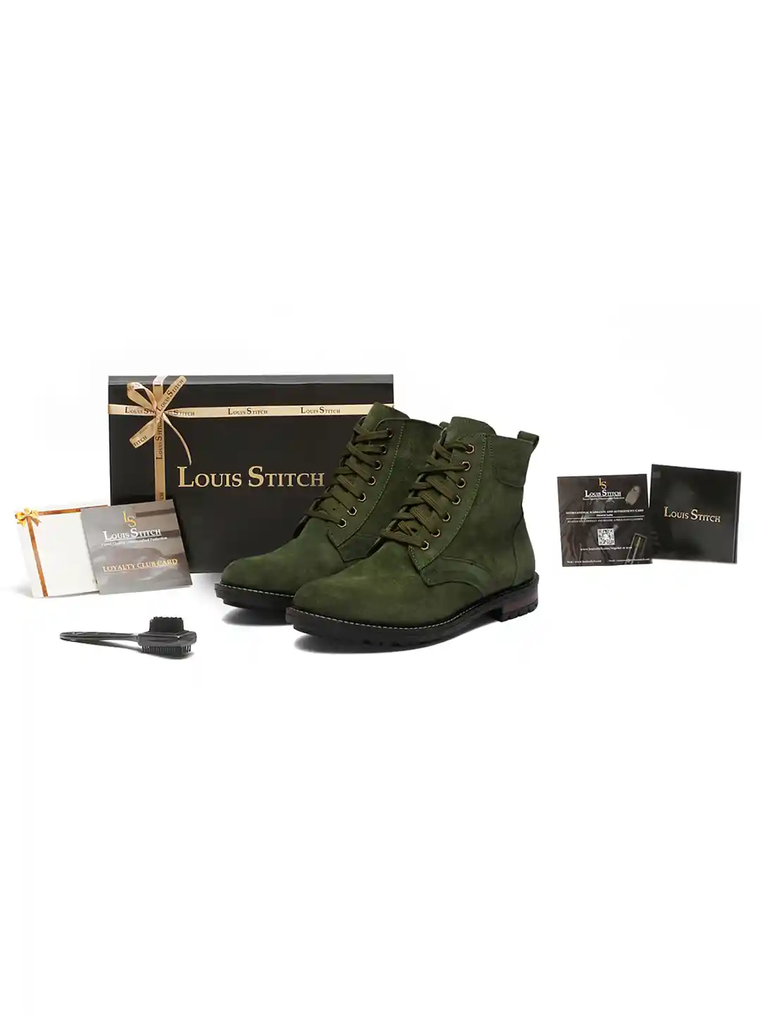 Buy LOUIS STITCH Men Suede Lace-Up Biker Boots - Boots for