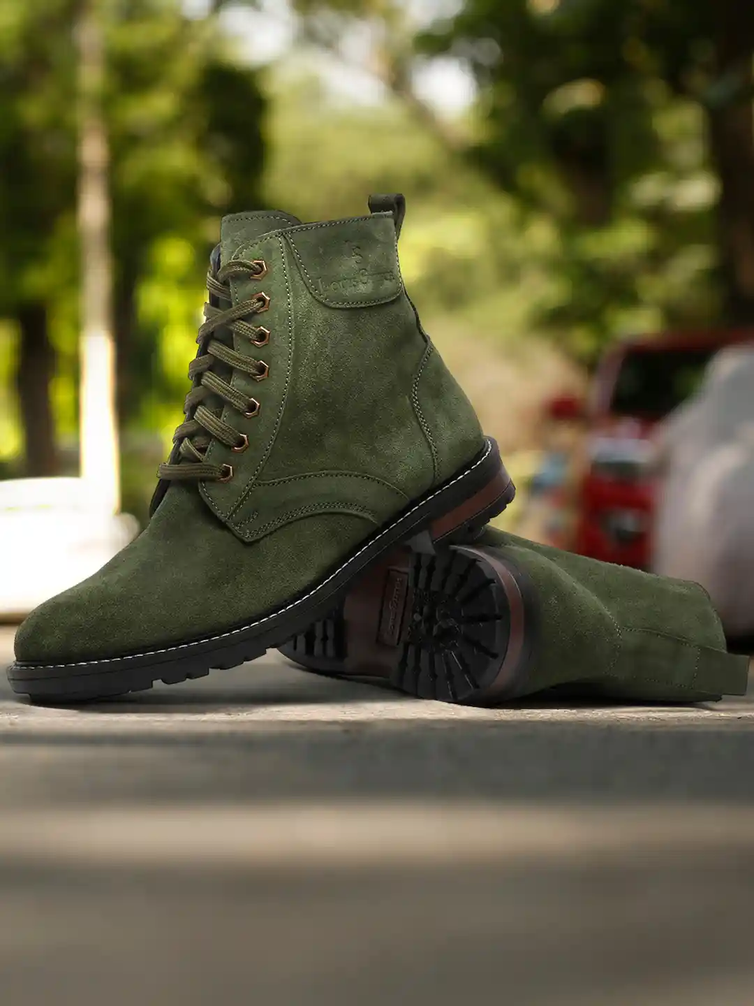 Buy LOUIS STITCH Men Suede Lace-Up Biker Boots Boots for Men