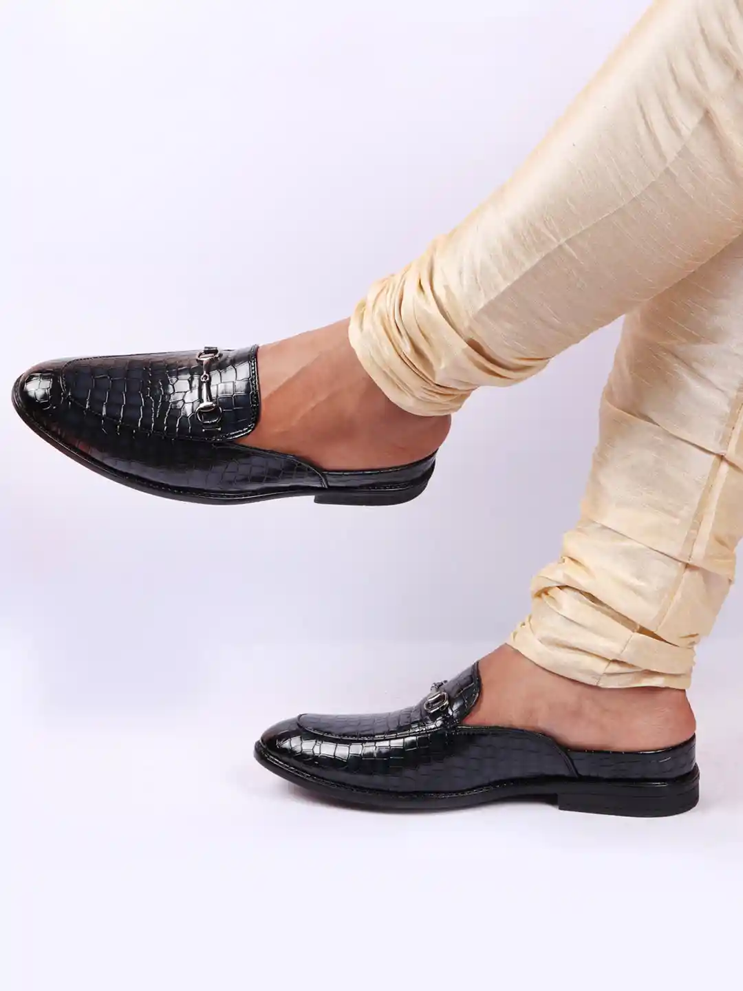 Buy FAUSTO Men Textured Buckled Lightweight Mules Casual Shoes