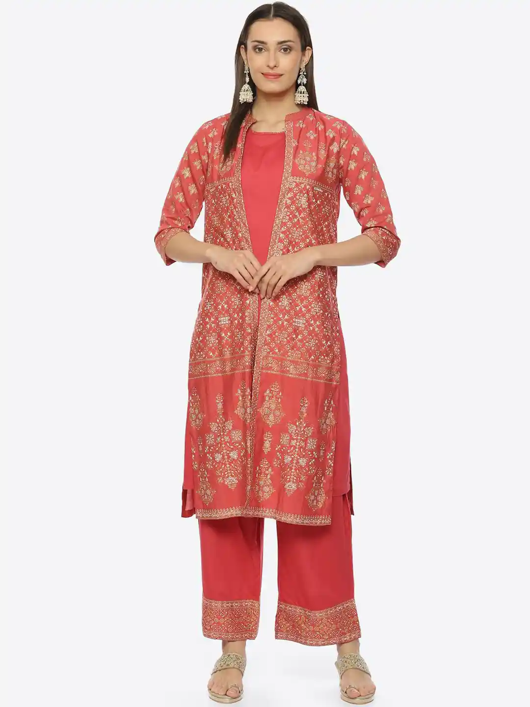 Buy Biba Women Kurta With Palazzos With Jacket Kurta Sets for