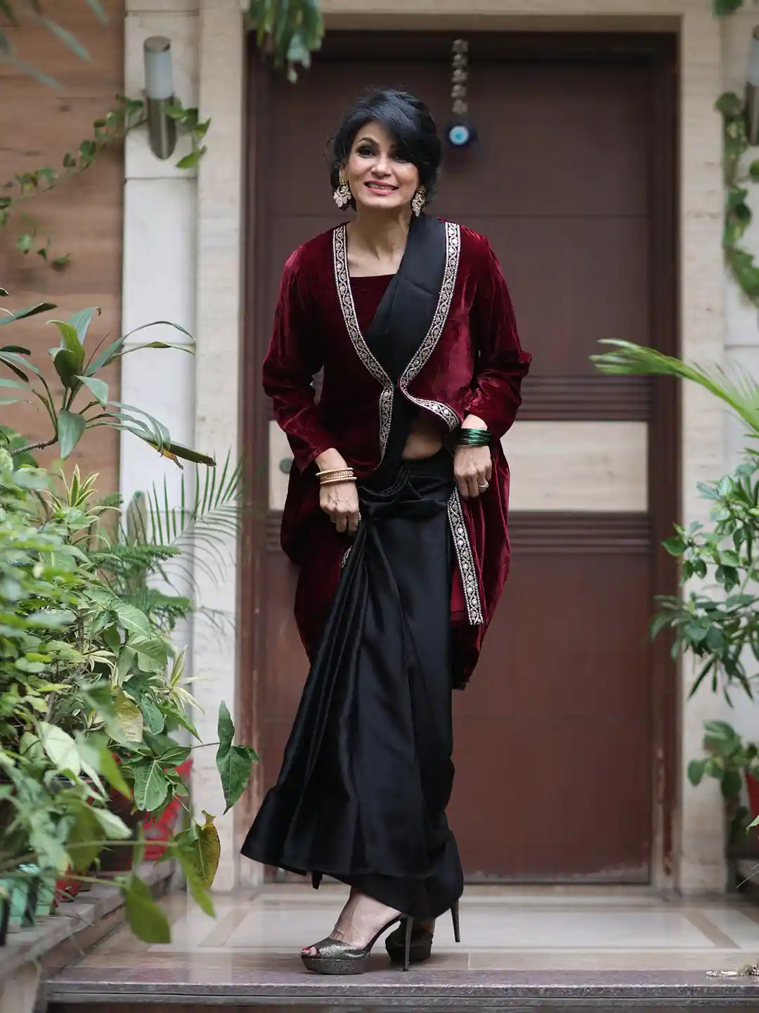 Buy Swtantra Women Velvet Longline Ethnic Shrug Shrug for Women