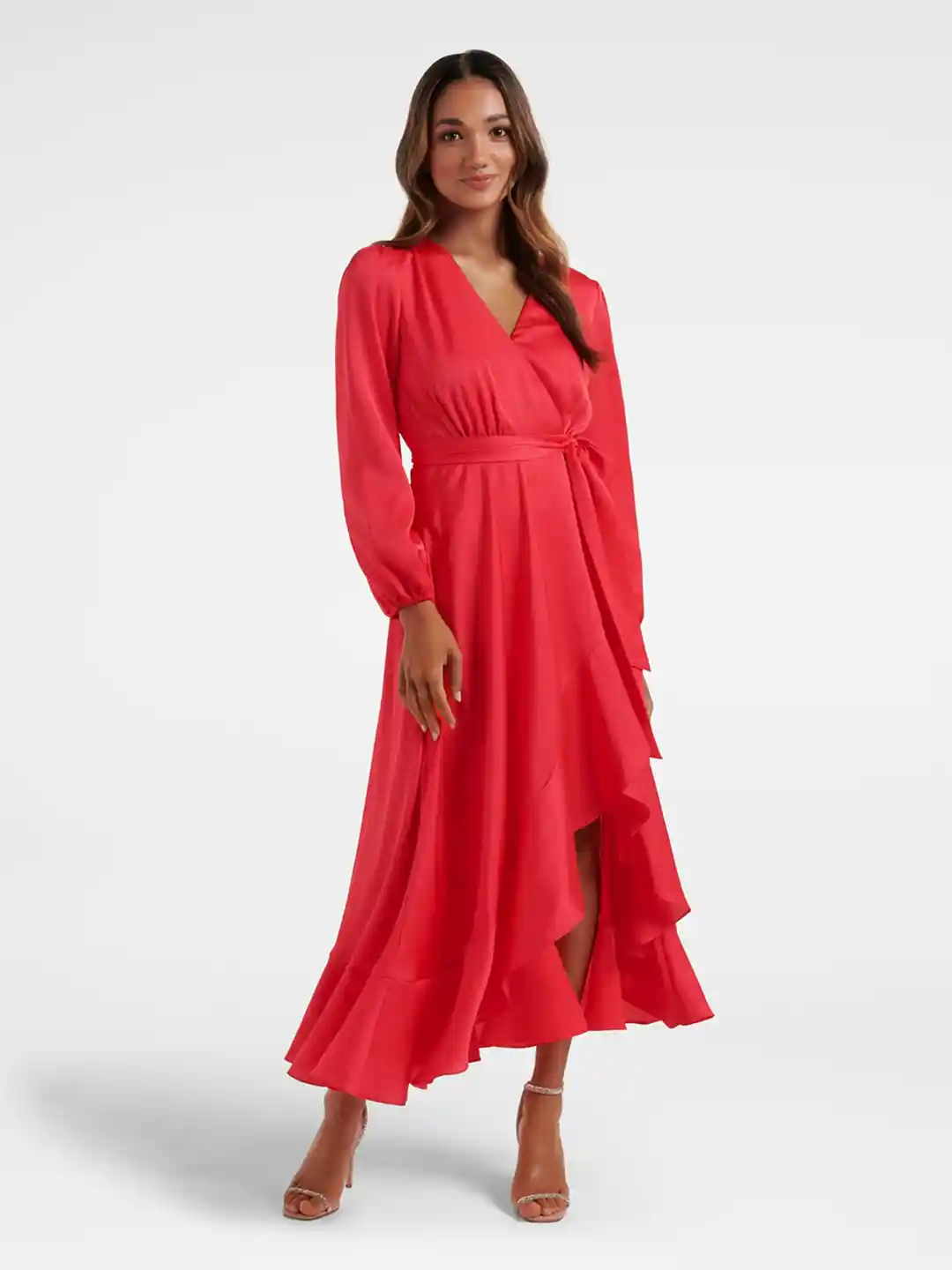 Buy Forever New Susanna Petite V-Neck High Low Hem Wrap Dress With