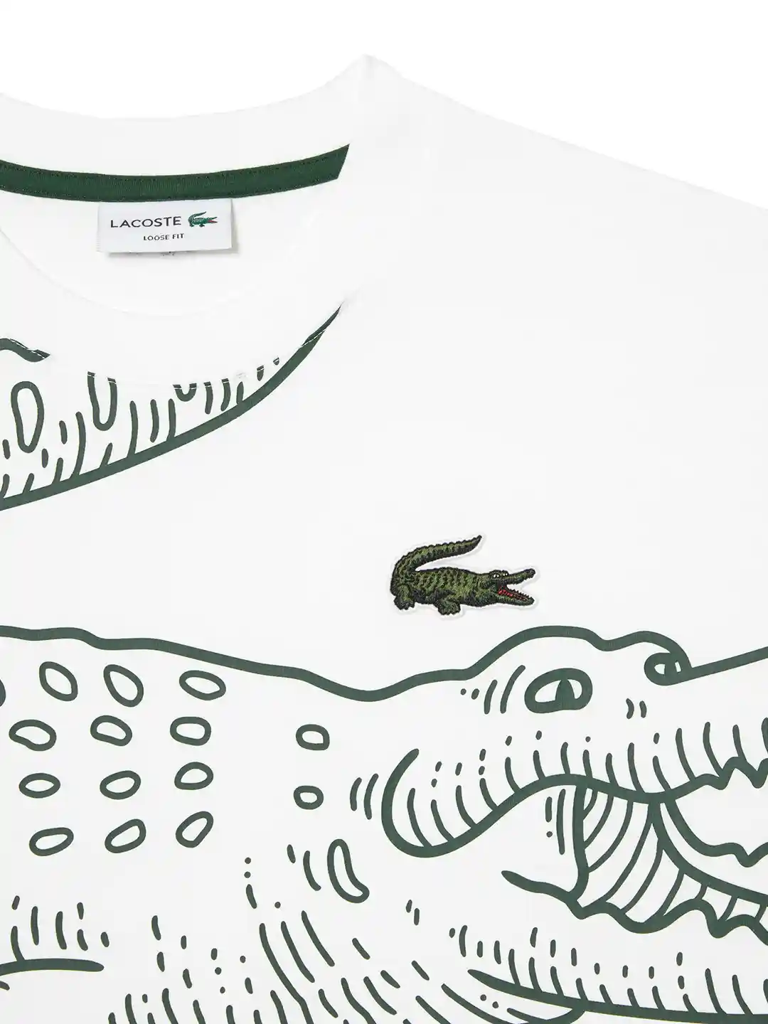 Crocodile Lacoste Tee Shirt Buy Lacoste Crocodile Print Round Neck Loose Fit Pure Cotton T