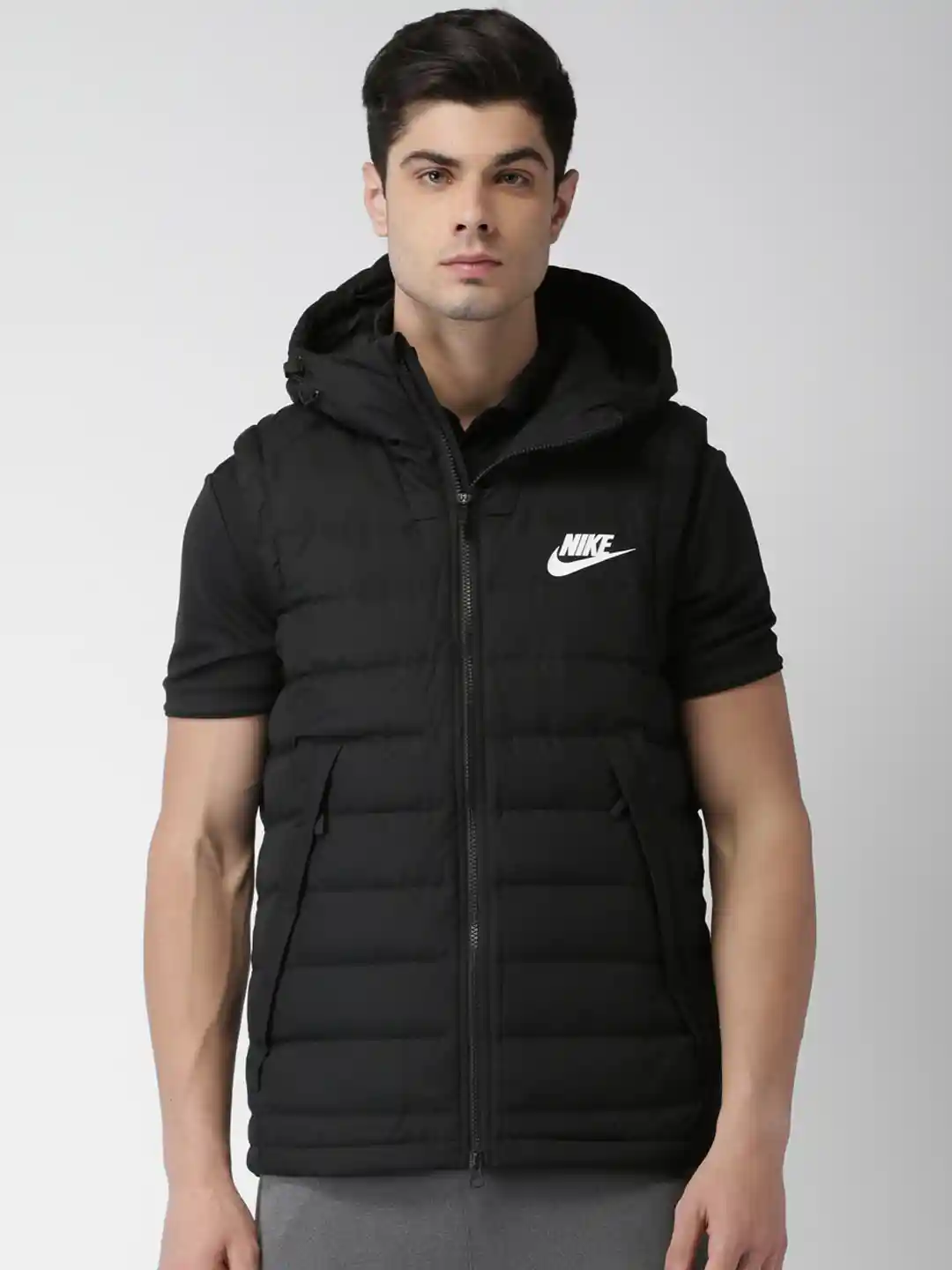 Nike Puffer Nike Black Down Filled Jacket Nike Men Black Solid AS