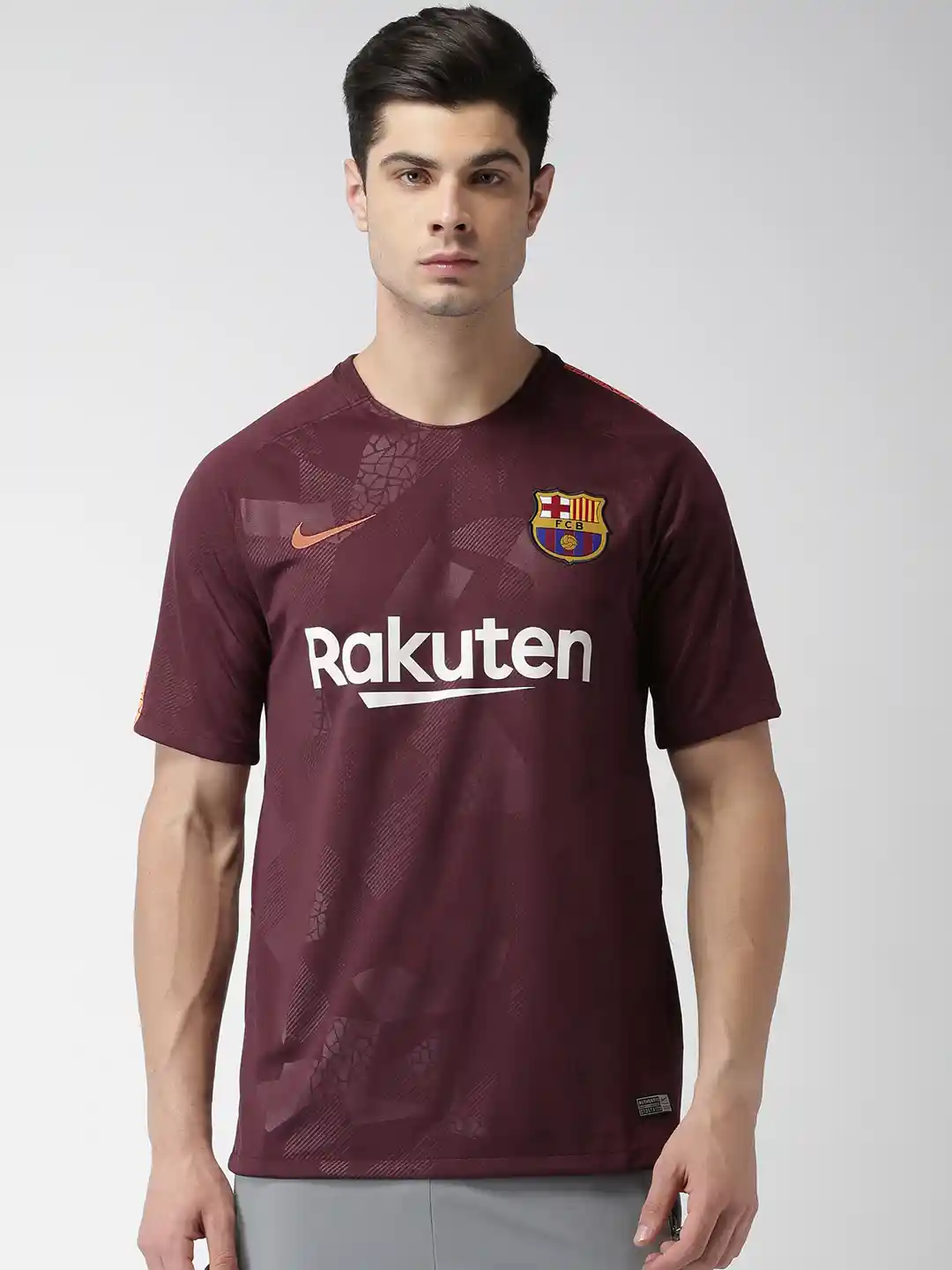 Buy Nike Men Maroon Printed FC Barcelona Round Neck Football T