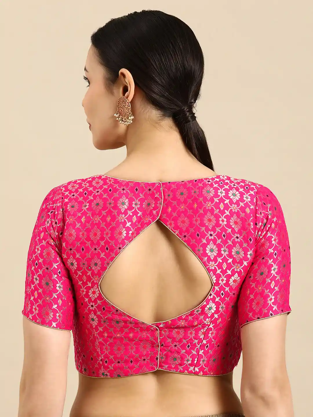 Banarasi Blouse Saree Jacket Design Back Buy Flaher Sweetheart