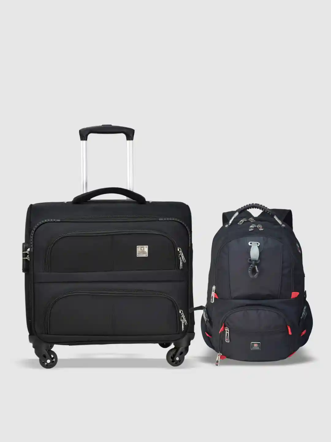 Buy SWISS MILITARY Set Of Textured Soft-Sided Small Trolley