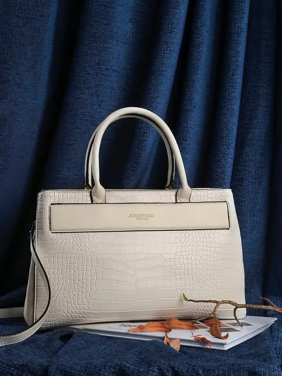 Buy Accessorize London Women Faux Leather Ivory Beetel Croc