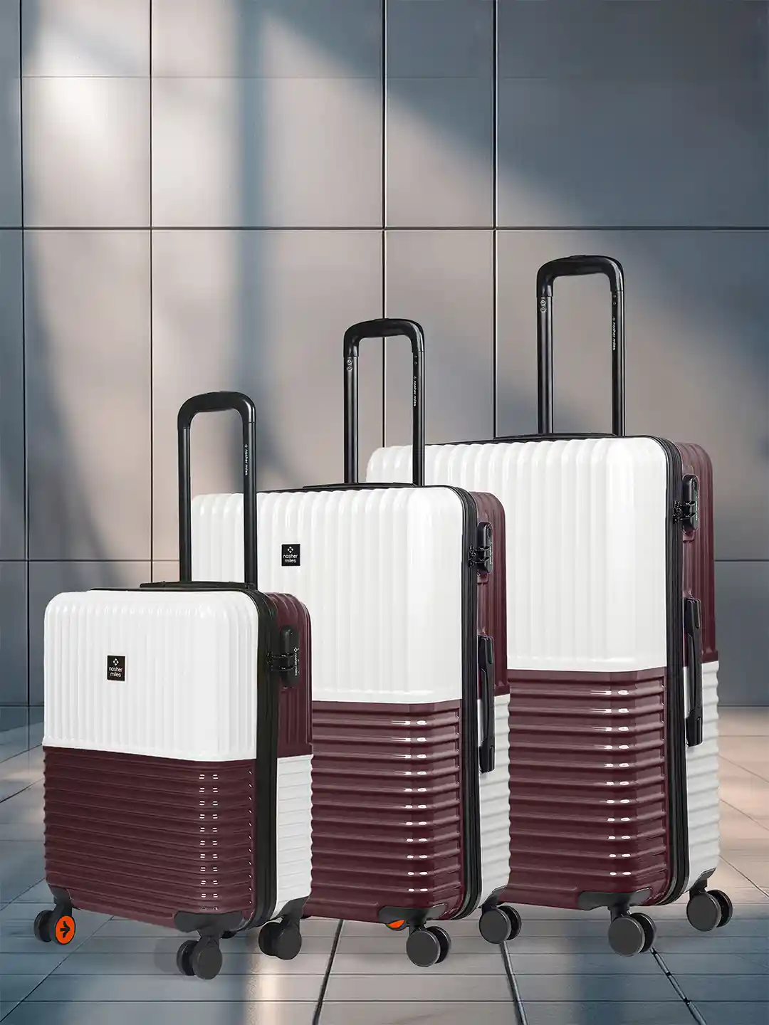 Buy Nasher Miles Istanbul Hard ABS PC Set of S/M/L Cream Brown