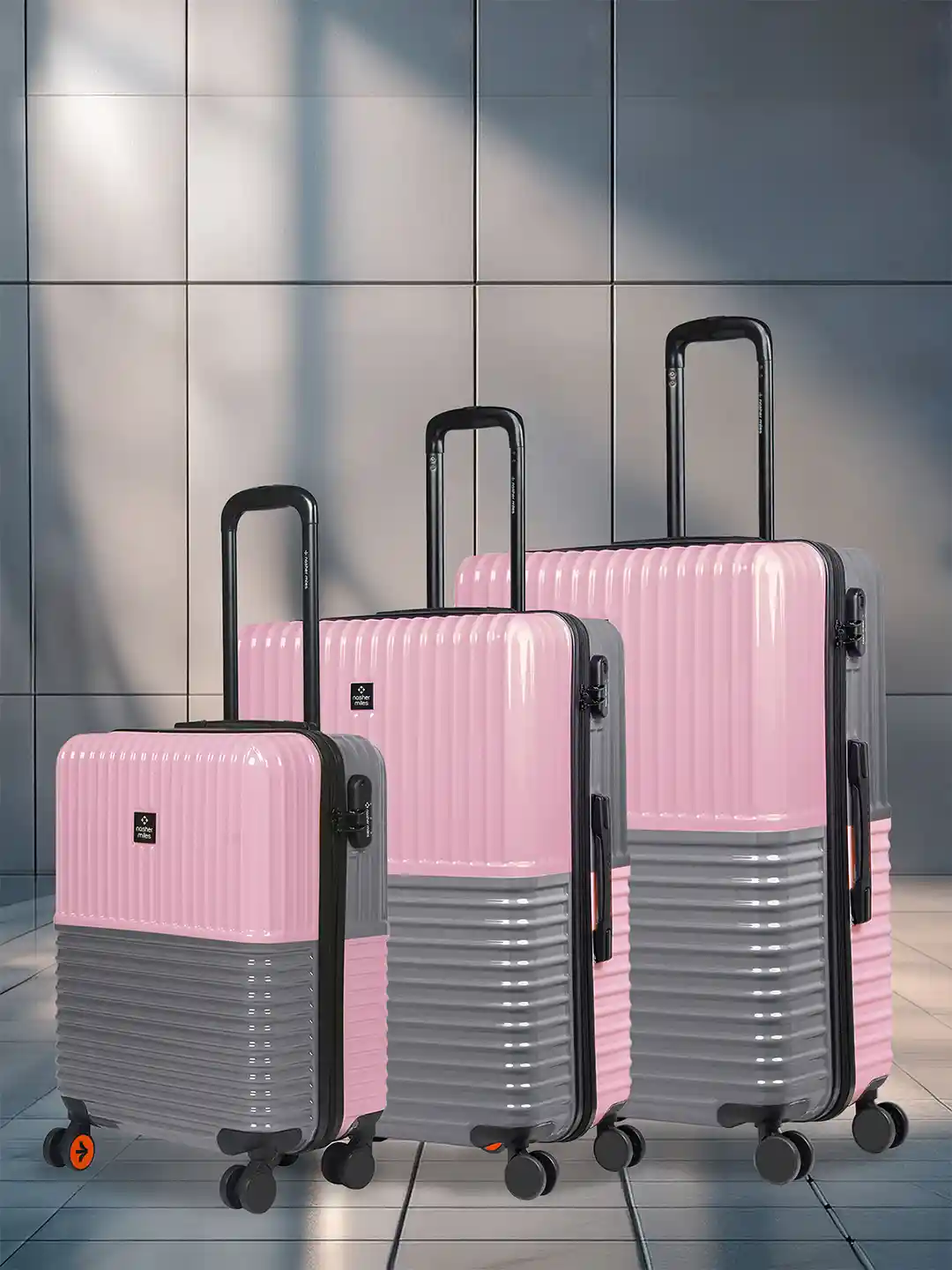Buy Nasher Miles Istanbul Hard-Sided ABS PC Set of S/M/L Pink