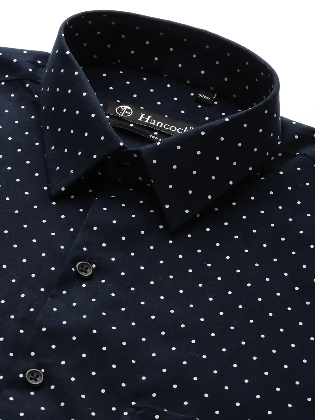 Navy Blue Dots White Dress Shirt With Dots Buy Hancock Polka Dot Pure Cotton Slim Fit Party Shirt Shirts