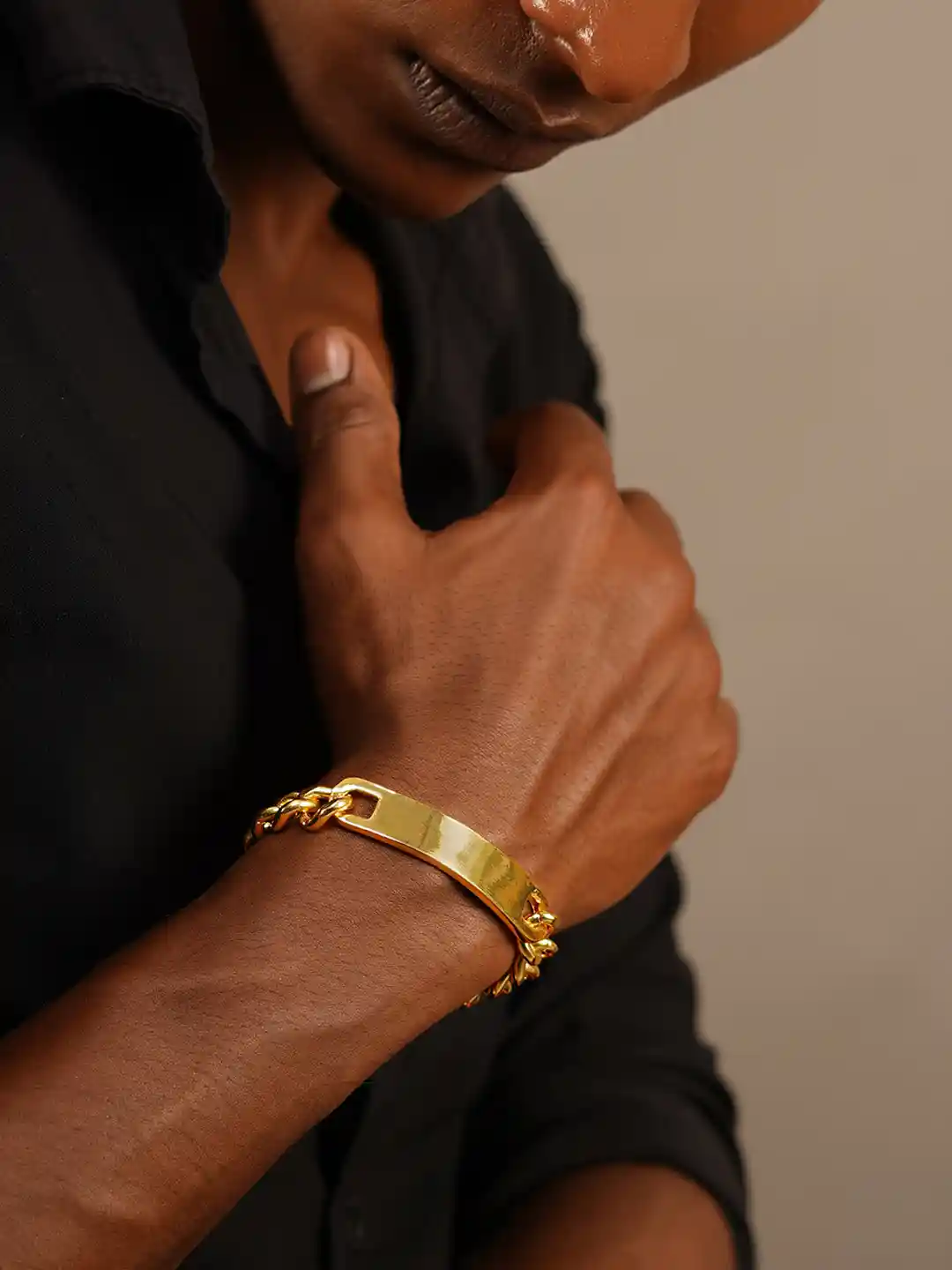 Buy Roadster Men Gold-Plated Cuban Thick Chain Link Bracelet