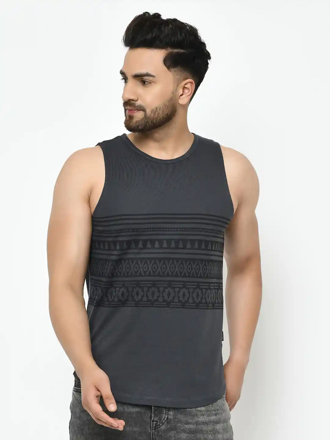 Buy Rigo Self Design Printed Casual Vest T-shirt Tshirts for Men