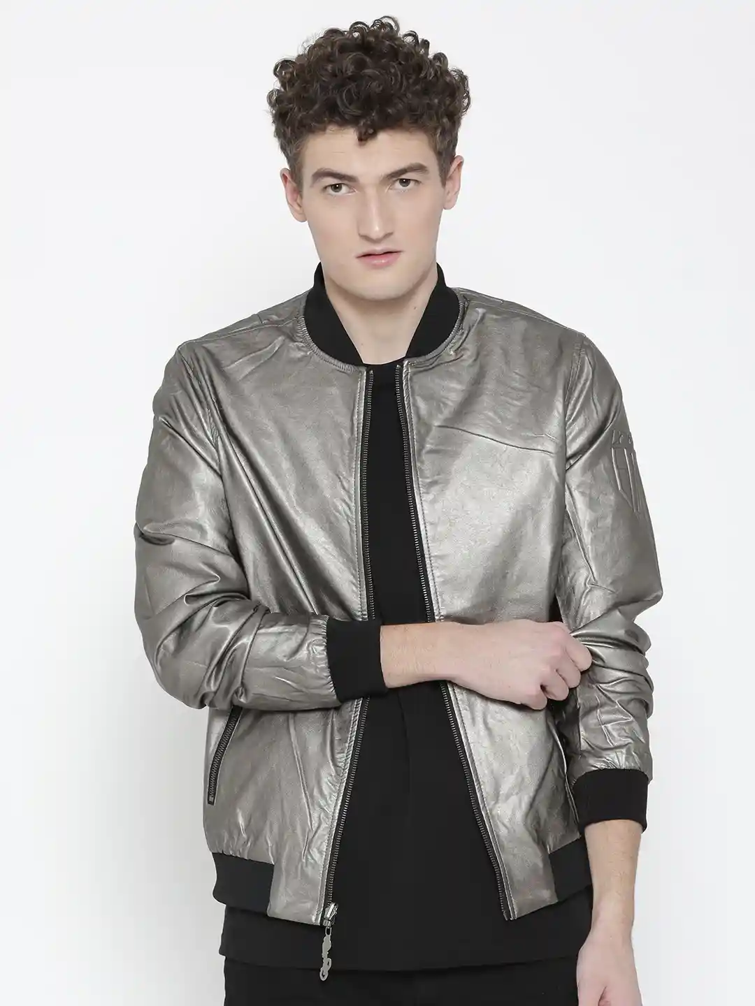 Buy Ed Hardy Men Silver Grey Reversible Bomber Jacket Jackets