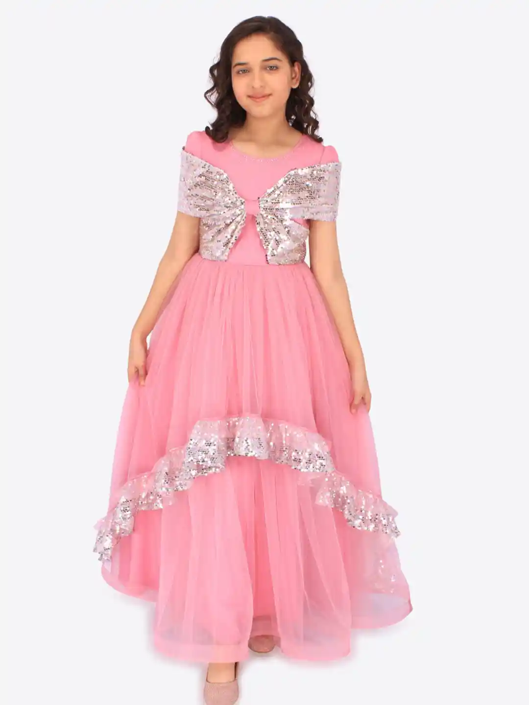 cutecumber maxi dress Cutecumber Designs Cutecumber Dresses Reviews CUTECUMBER Pink Embellished  Net Maxi Dress