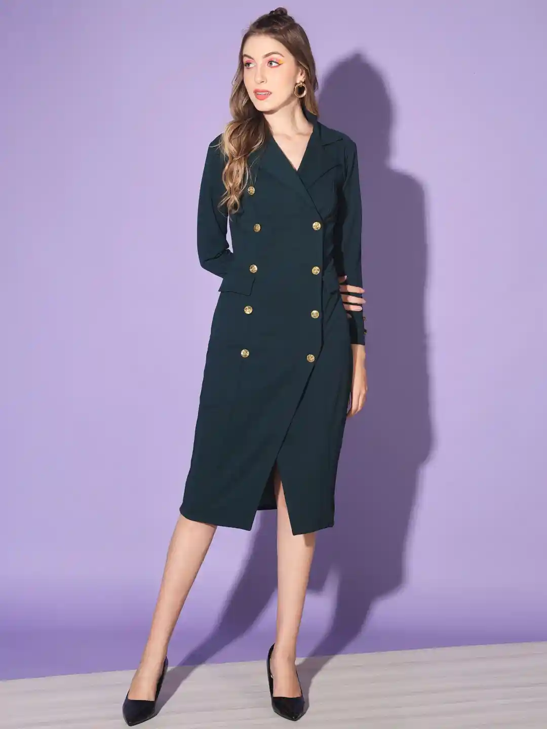 Myntra Purple Blazer Dress Buy Iki Chic Pink Solid Velvet Puff