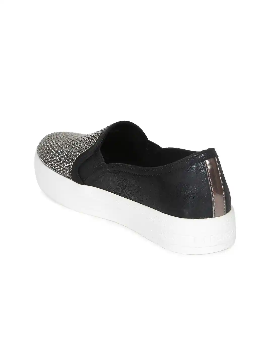 Buy Skechers Women Black DOUBLE UP SHINY DANCER Slip-On Sneakers