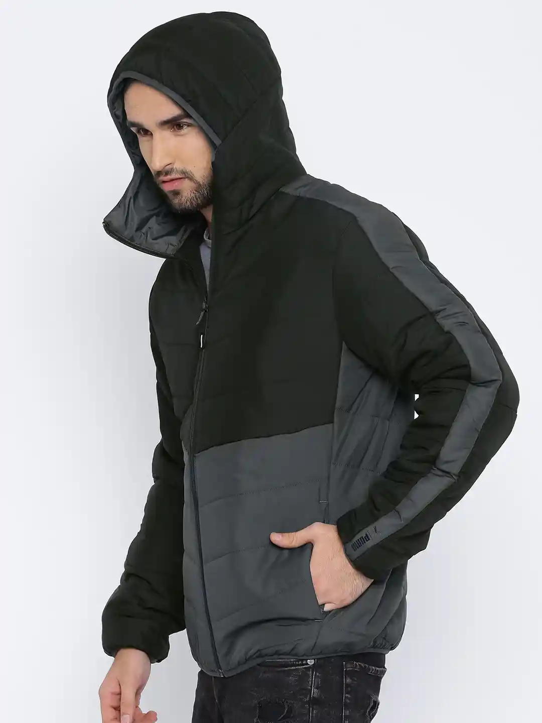 Buy Puma Men Black Grey ESS warmCELL Padded Jacket Jackets for