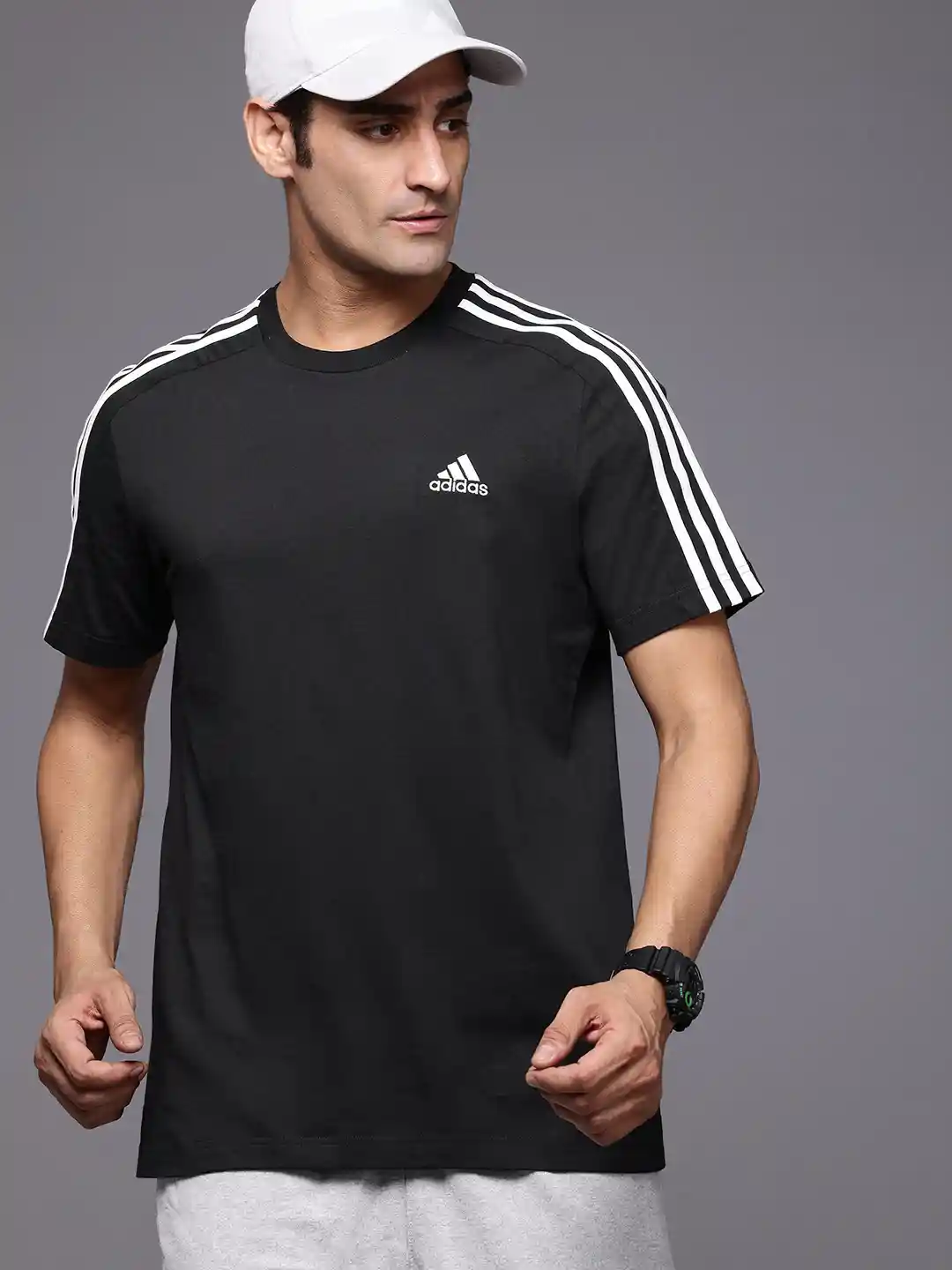 Myntra Adidas Essentials Stripe T Shirt Mens ADIDAS Essentials