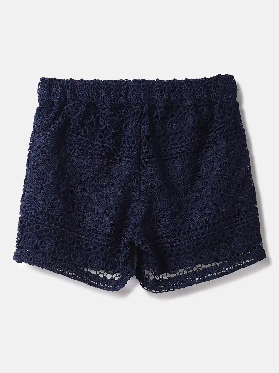 United Colors of Benetton Girls Self Design Lace Cotton Shorts