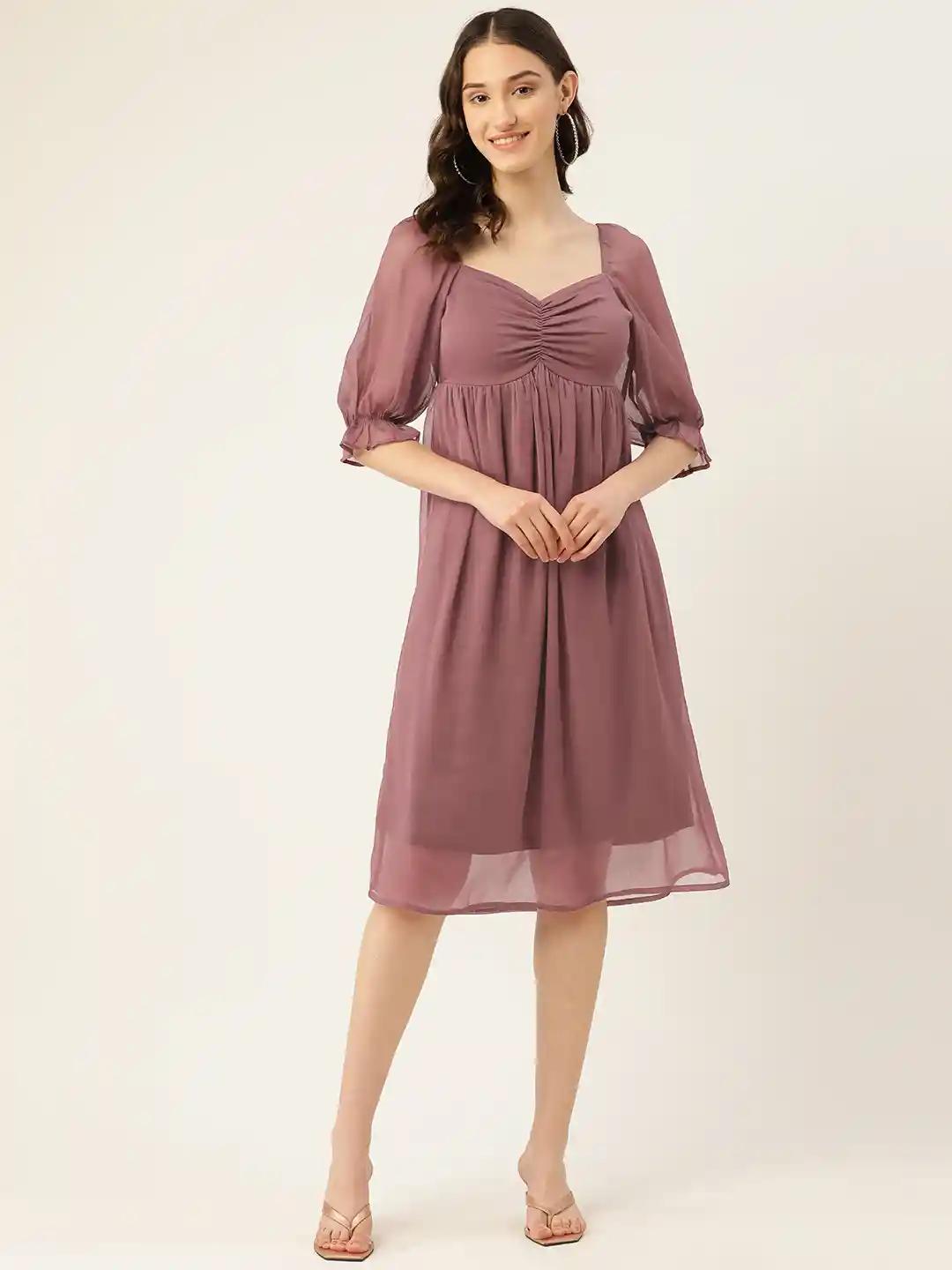 Buy Rue Collection Chiffon A-Line Midi Dress Dresses for Women