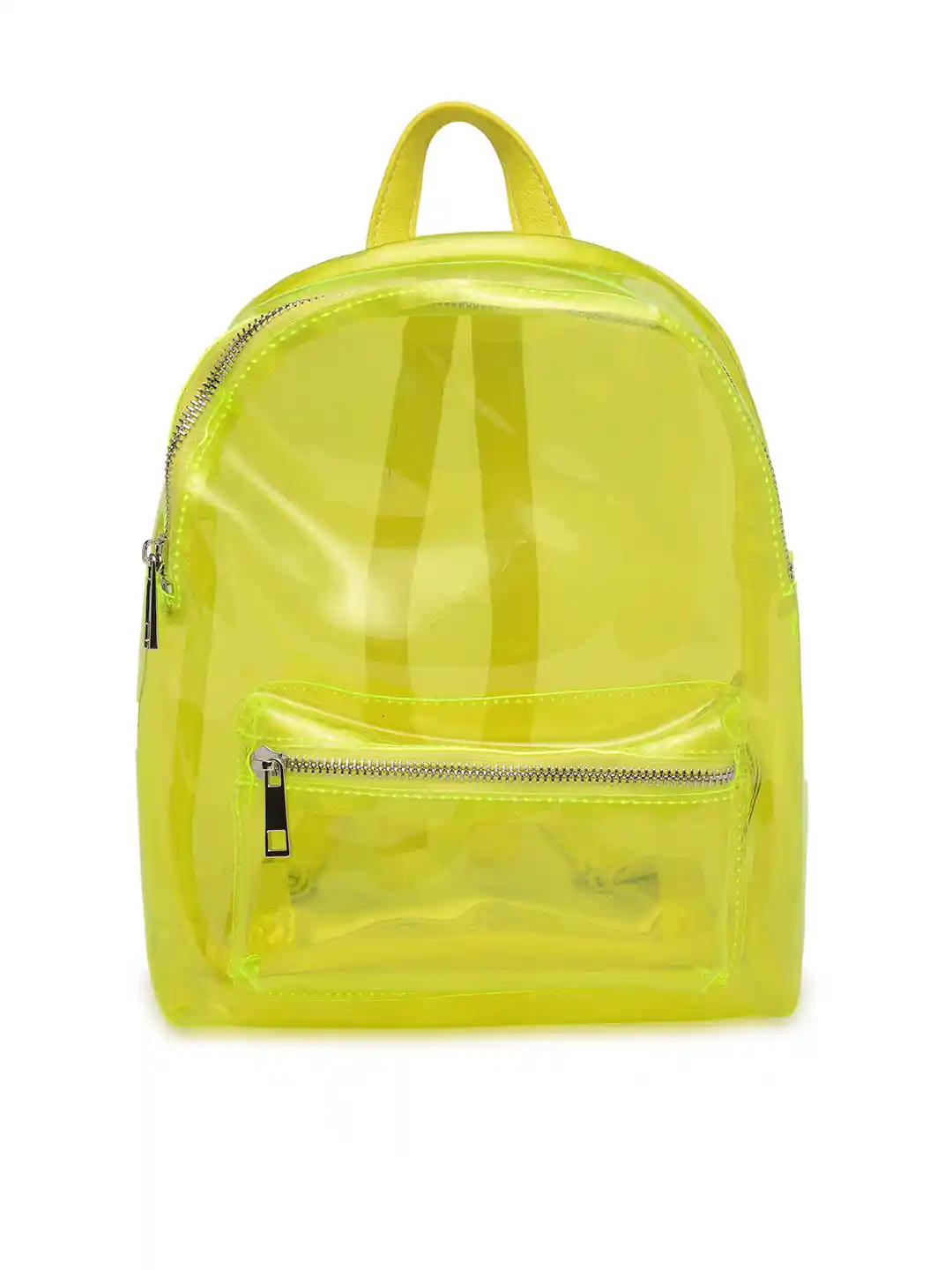Buy FOREVER 21 Women Fluorescent Green Transparent Backpack