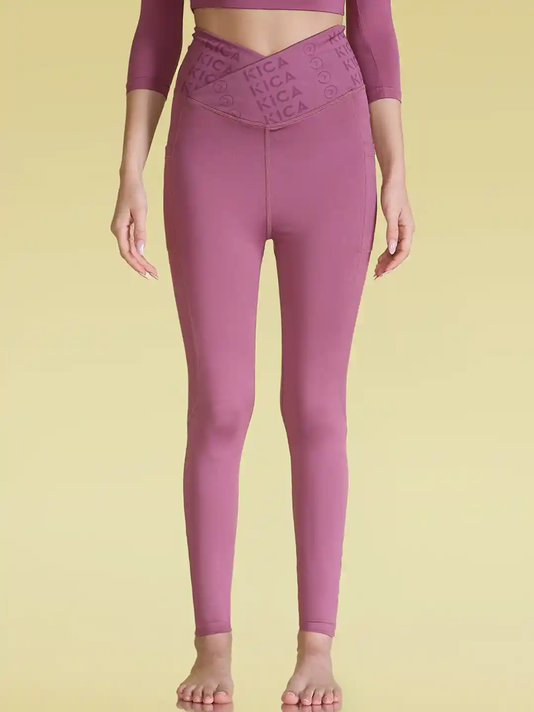 Buy KICA Women Criss Cross Waistband High-Rise Yoga Tights