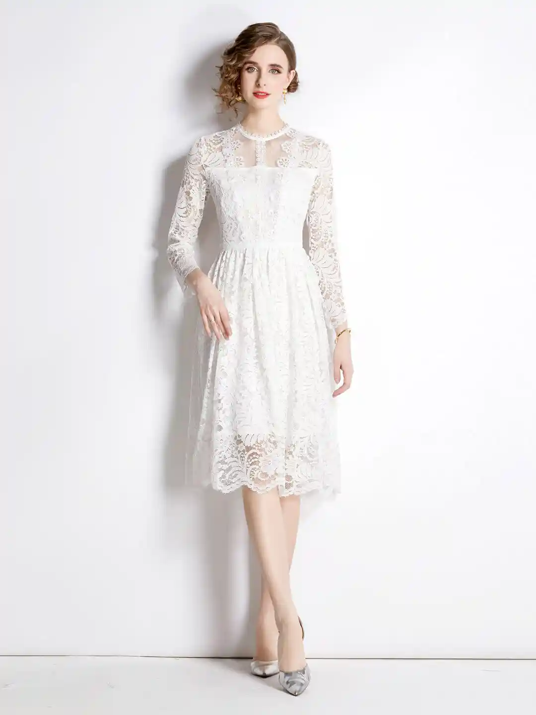 Lace Dress Semi Formal Dresses With Long Sleeves Long Semi Formal - Main Image
