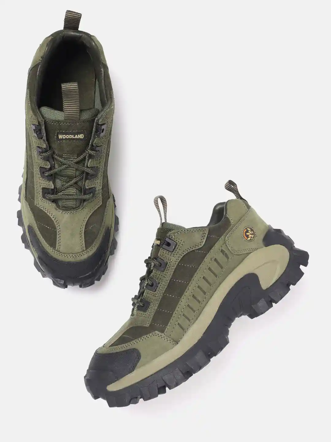 Buy Woodland Men Round-Toe Everyday Nubuck Sneakers Casual Shoes