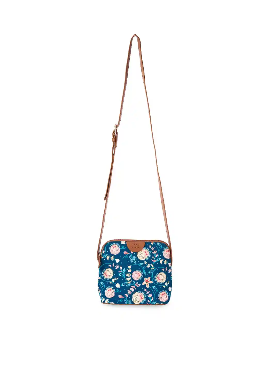 TEAL BY CHUMBAK Floral Printed Structured Sling Bag