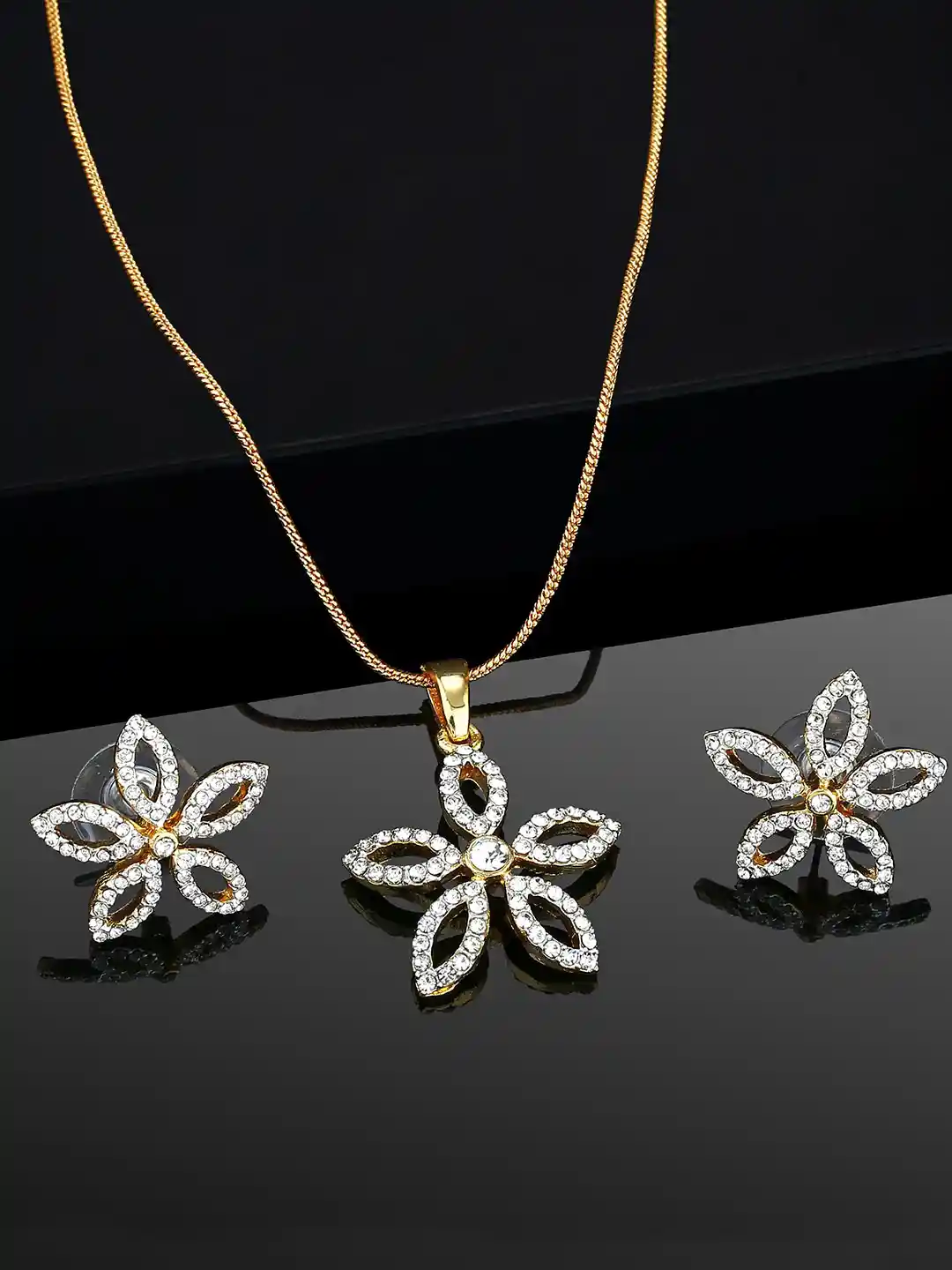 Jewelry Set Star Design Jewelry Estele Gold Plated Star Shaped CZ