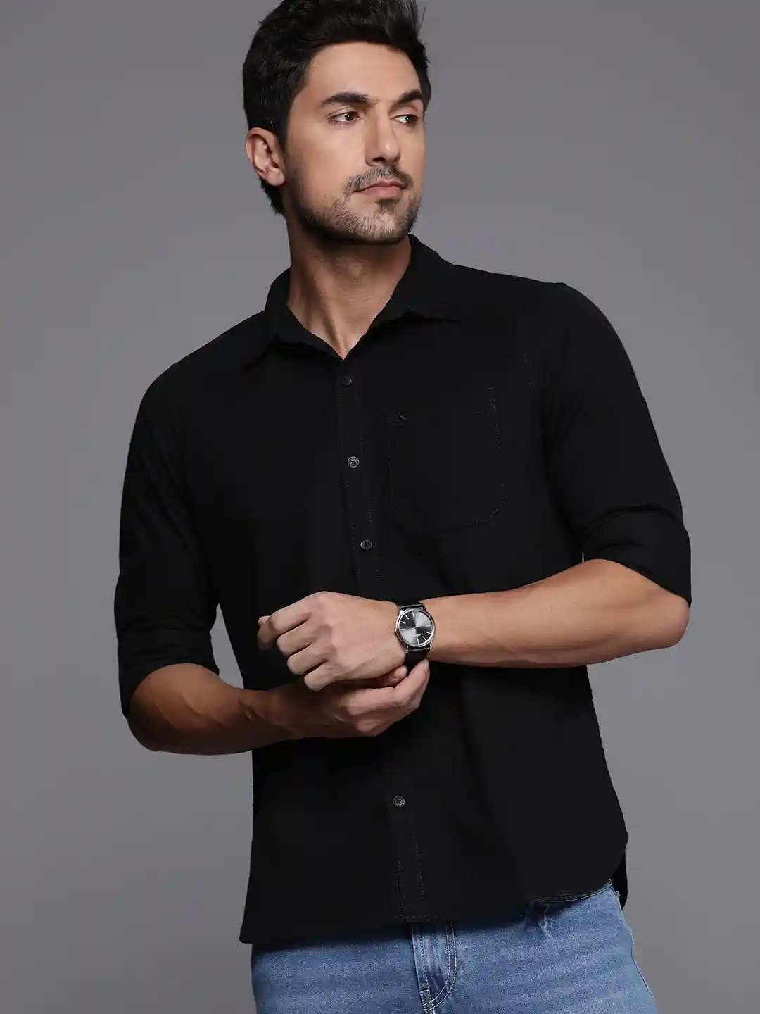 Casual Black Shirt Blue Jeans Black Shirt Dark Blue Shirt Light